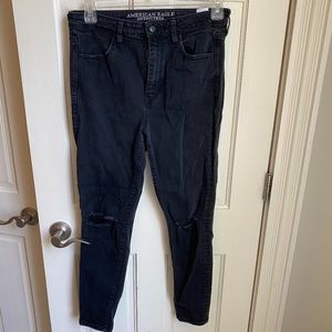 Black Distressed Jeggings